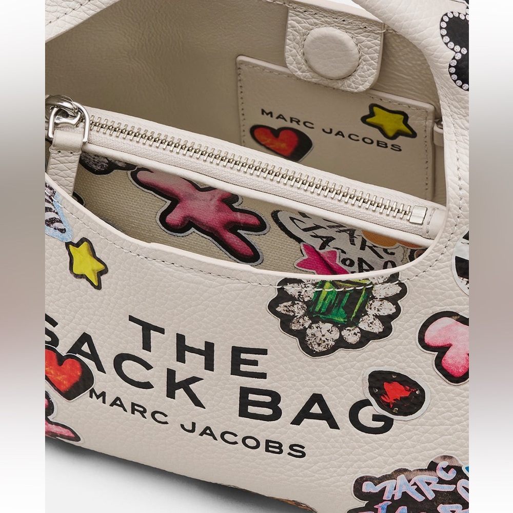 Marc Jacobs The Mini Sack Sticker Leather Top Handle Bag - Picture 4 of 10